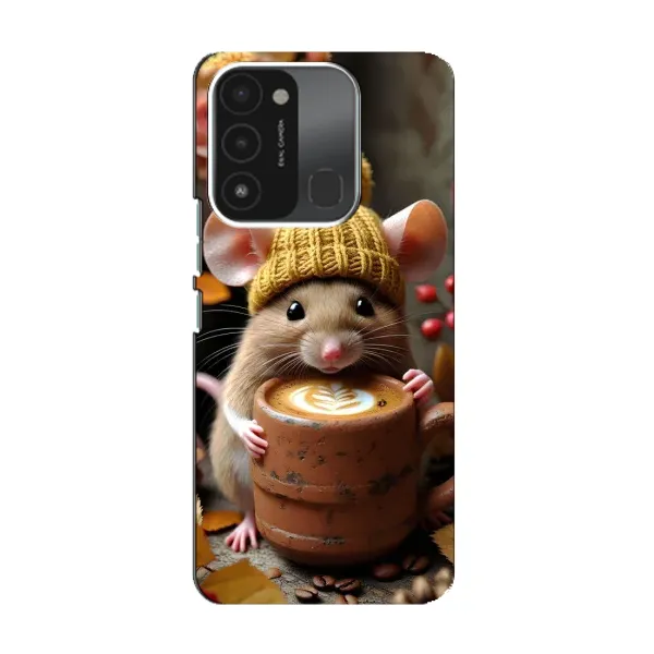 Чехол с рисунком «Мышка с кофе» для TECNO Spark 8C Чехол с рисунком «Мышка с кофе» для TECNO Spark 8C
