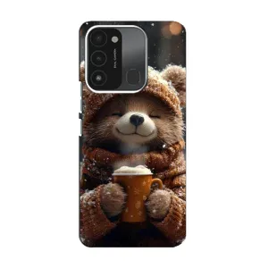 Печатный чехол «Зверята с кофе» для TECNO Spark 8C (Медвежонок с кофе)