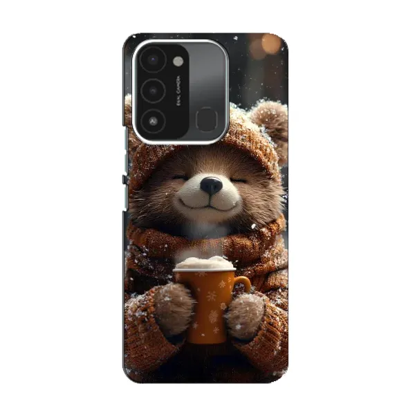 Чехол с рисунком «Медвежонок с кофе» для TECNO Spark 8C Чехол с рисунком «Медвежонок с кофе» для TECNO Spark 8C