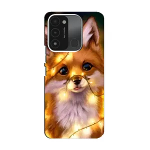 Чехол с Лисичкой для TECNO Spark 8C (Новогодний лисенок)