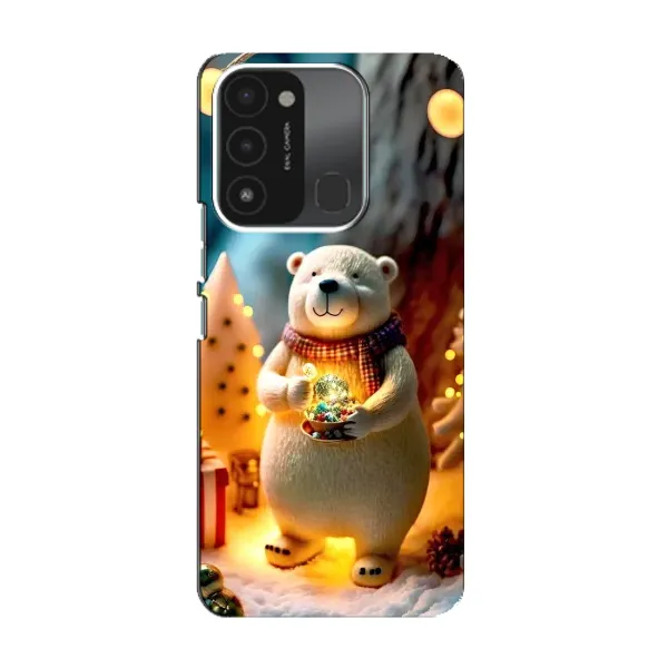 Чехол с рисунком «Новогодний ведмеженок» для TECNO Spark 8C