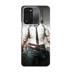 Силиконовый чехол с картинкой "Герой Pubg" на TECNO Spark 8C (Пабг)