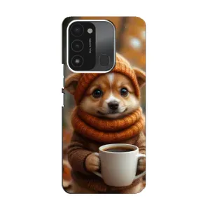 Печатный чехол «Зверята с кофе» для TECNO Spark 8C (Собачка с кофе)