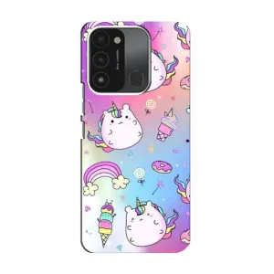 Чехол Unicorn на TECNO Spark 8C (Радуга и Единорог)
