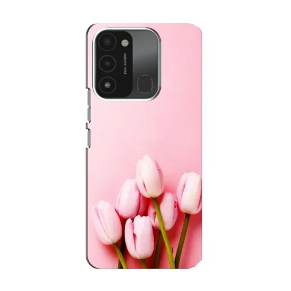 Чехол с рисунком «Розовые тюльпаны» для TECNO Spark 8C