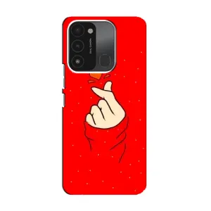Чехлы (Знак сердечка) на TECNO Spark 8C (Сердце на красном)