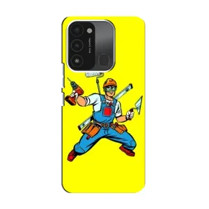 Силиконовый бампер (Работники) на TECNO Spark 8C (Строитель)