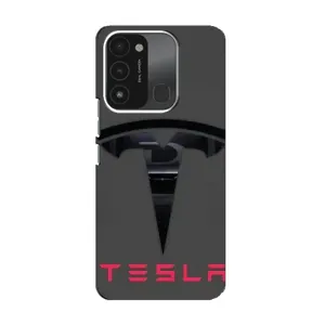 Силіконовий бампер з картинкою машини на TECNO Spark 8C (Logo TESLA)
