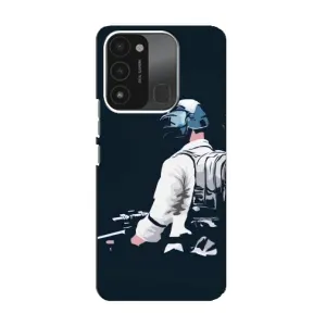 Силиконовый чехол с картинкой "Герой Pubg" на TECNO Spark 8C (В экиперовке)