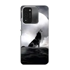 Чехол с Волком на TECNO Spark 8C (Волк и луна)