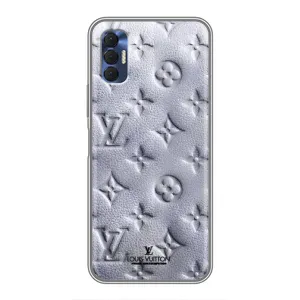 Текстурный Чехол Louis Vuitton для Техно Спарк 8р (Белый ЛВ)