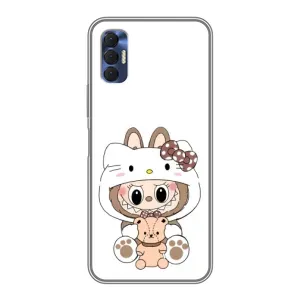 Чохол з принтом Лабубу для TECNO Spark 8P (Білий Лабубу)