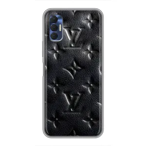 Текстурный Чехол Louis Vuitton для Техно Спарк 8р (Черный ЛВ)