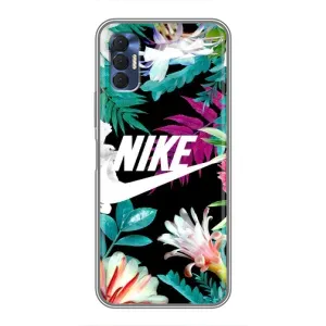 Силіконовый Чохол на TECNO Spark 8P з картинкою НАЙК (Квітковий Nike)