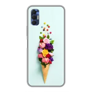 Чехлы с тематикой "ЦВЕТЫ" на TECNO Spark 8P (Цветок-мороженное)