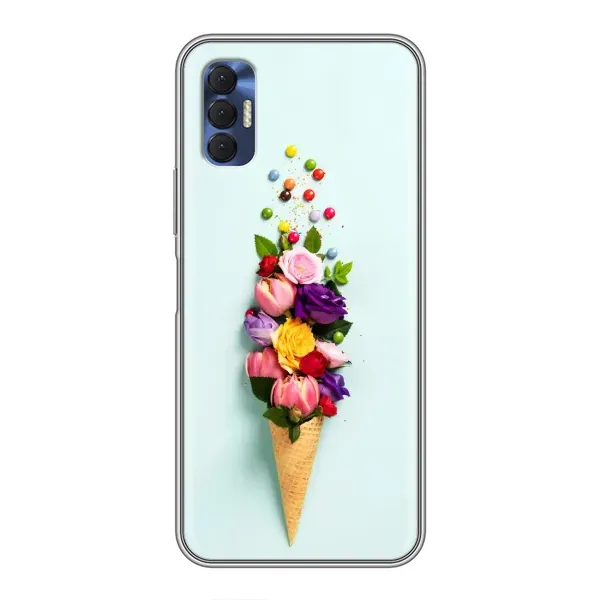 Чехол с рисунком «Цветок-мороженное» для TECNO Spark 8P Чехол с рисунком «Цветок-мороженное» для TECNO Spark 8P