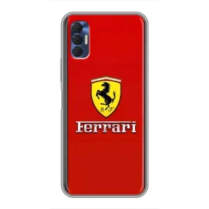 Силиконовый бампер с картинкой машины на TECNO Spark 8P (Ferrari Logo)