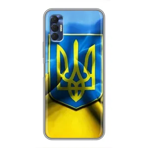Чехол с картинкой (Патриотический ГЕРБ) на TECNO Spark 8P (Герб и Флаг Украины)