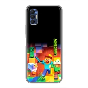 Чехлы для TECNO Spark 8P (Персонажи Майн Крафт) (Герой Майнкрафт)