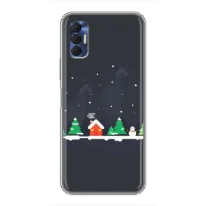 Силіконовий бампер на різдво для TECNO Spark 8P (Місто зимове)