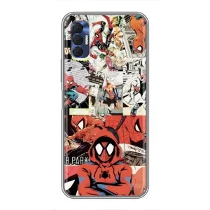 Чехол Супергерой Человека Паука на TECNO Spark 8P (Комикс Паука)
