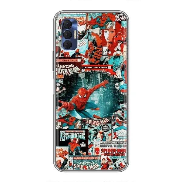 Чехол с рисунком «Комиксы Человек Паук» для TECNO Spark 8P Чехол с рисунком «Комиксы Человек Паук» для TECNO Spark 8P