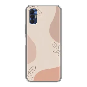 Чехол цветочный дизайн для TECNO Spark 8P (Коричневый фон)