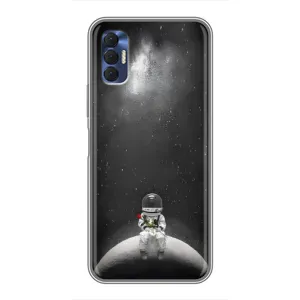Силіконовый Чохол з принтом "Космонавти" на TECNO Spark 8P (Космонавт романтик)