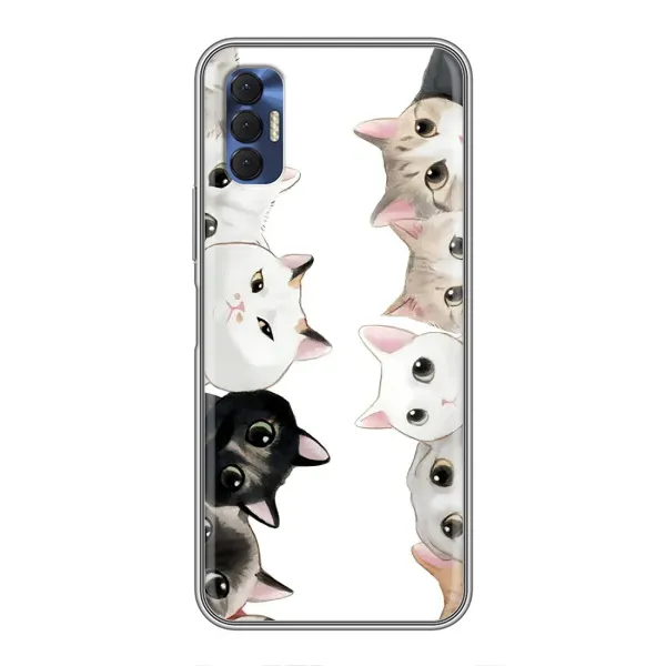 Чехол с рисунком «Коты» для TECNO Spark 8P