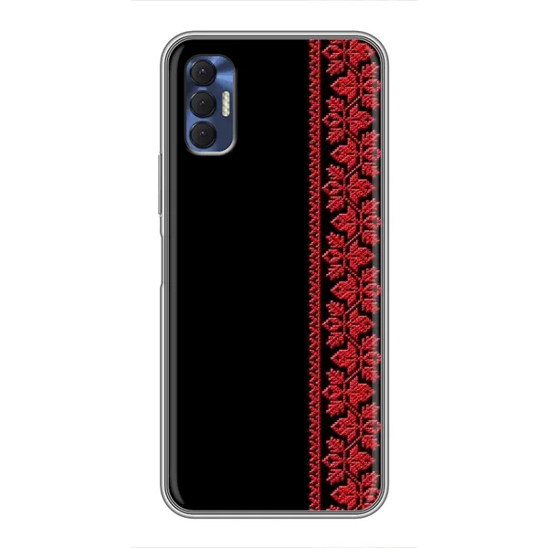 Чехол с рисунком «Красная Вышиванка» для TECNO Spark 8P