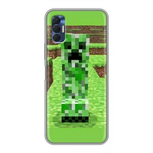 Чехлы для TECNO Spark 8P (Персонажи Майн Крафт) (Крипер 2)