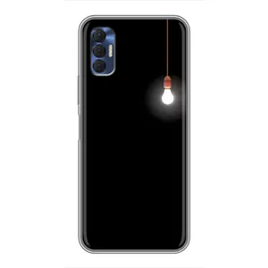 Чехол с картинками на черном фоне для TECNO Spark 8P (Лампочка)