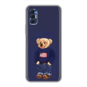 Чехлы Мишка Тедди для Техно Спарк 8р (Мишка USA)