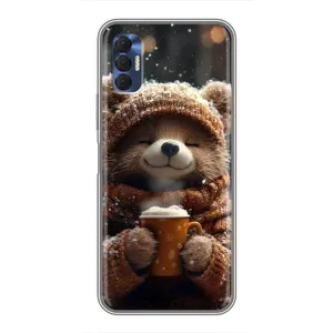 Печатный чехол «Зверята с кофе» для TECNO Spark 8P (Медвежонок с кофе)