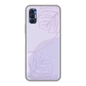 Чехол цветочный дизайн для TECNO Spark 8P (Монстера фиолетовая)