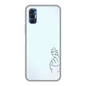 Чехлы (Знак сердечка) на TECNO Spark 8P (Сердце на голубом)