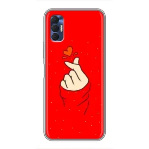 Чехлы (Знак сердечка) на TECNO Spark 8P (Сердце на красном)