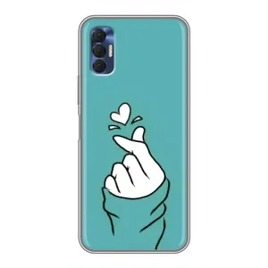 Чехлы (Знак сердечка) на TECNO Spark 8P (Сердечко на бирюзовом)