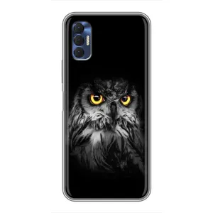 Чехлы с принтом СОВЫ для TECNO Spark 8P (Сова на чёрном)