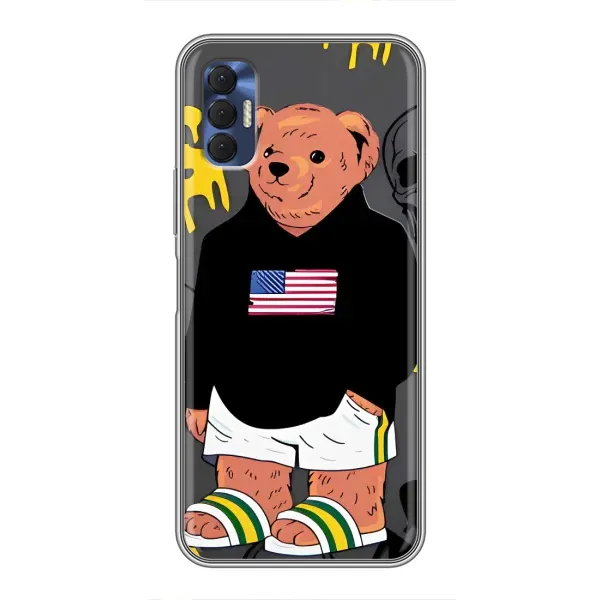Чехол с рисунком «Teddy USA» для TECNO Spark 8P Чехол с рисунком «Teddy USA» для TECNO Spark 8P