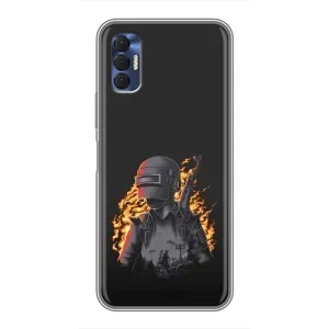 Чохол з картинкою "Герой Pubg" на TECNO Spark 8P (В полум'ї)