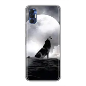 Чехол с рисунком «Волк и луна» для TECNO Spark 8P