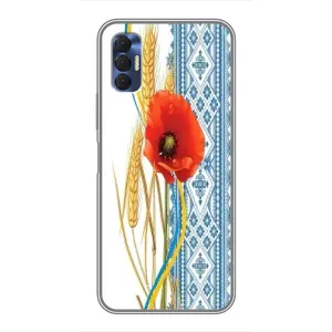 Силіконовый Чохол на TECNO Spark 8P з картинкой Вишиванки (Вишиванка з квіткою)