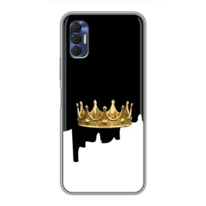 Чохол (Корона на чорному фоні) для Техно Спарк 8р (Золота корона)
