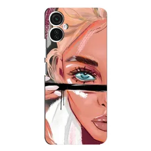 Силіконовый Чохол на TECNO Spark 9 Pro з картинкой Модных девушек (Дівчина та вії)