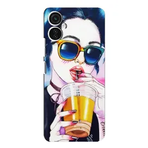 Чохол з картинкою Модні Дівчата TECNO Spark 9 Pro (Дівчина з коктейлем)