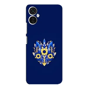 Чохол з картинкою (Патріотичний ГЕРБ) на TECNO Spark 9 Pro (Герб в квітах)