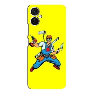Силиконовый бампер (Работники) на TECNO Spark 9 Pro (Строитель)