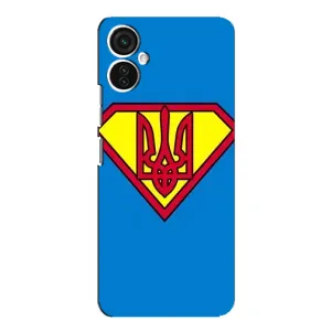 Чохол з картинкою (Патріотичний ГЕРБ) на TECNO Spark 9 Pro (Герб - супер герой)