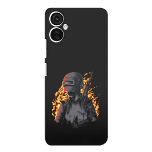 Силиконовый чехол с картинкой "Герой Pubg" на TECNO Spark 9 Pro (В огне)